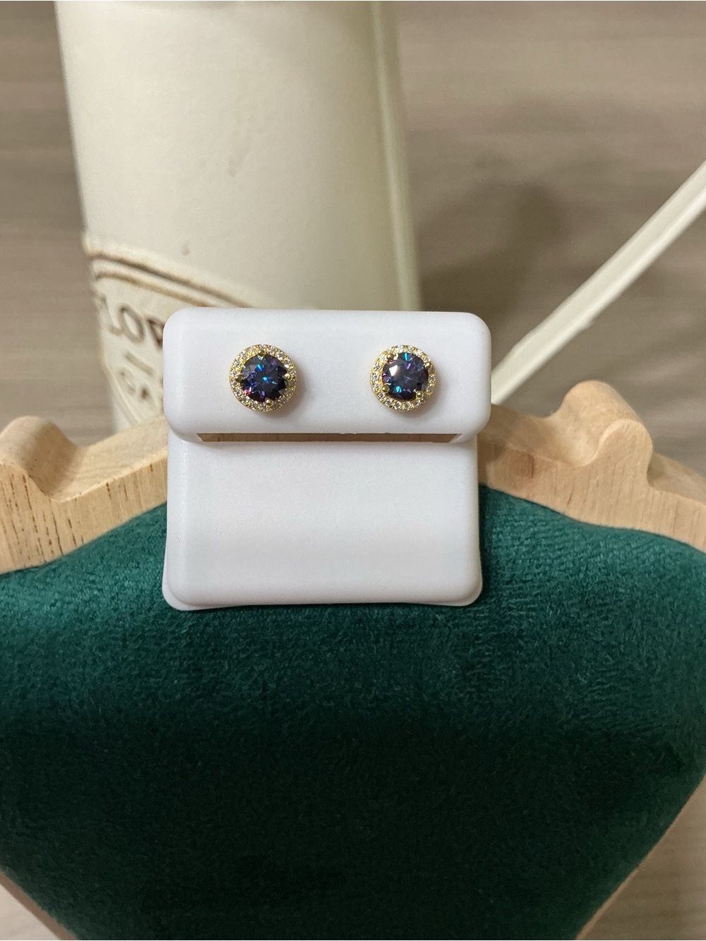 Sterling Silver 925 Moissanite 1.22 Carat purple Amethyst stud earrings